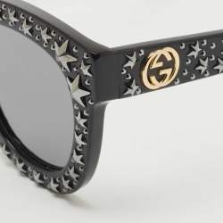 Gucci Black Star Embellished Cat Eye Sunglasses