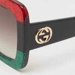 Gucci Red/Green Interlocking G Gradient Square Sunglasses