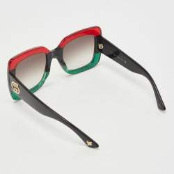 Gucci Red/Green Interlocking G Gradient Square Sunglasses