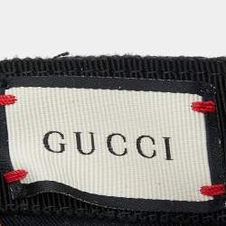 Gucci Black Logo Monogram Web Stripe Detail Canvas Baseball Cap L