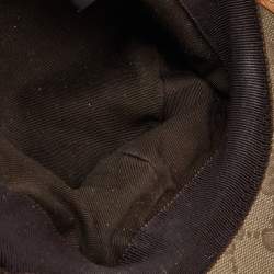 Pre Owned Gucci Brown GG Canvas Eyelet Detail Military Hat S