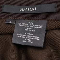 Pre Owned Gucci Brown GG Canvas Eyelet Detail Military Hat S