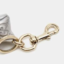 Gucci Silver Guccissima Leather Bag Charm & Key Holder