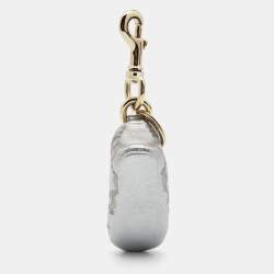 Gucci Silver Guccissima Leather Bag Charm & Key Holder