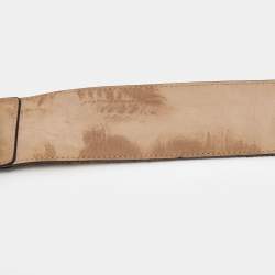 Pre Owned Gucci Beige/Black Leopard Print Calfhair and Leather Wide Buckle Belt 70CM