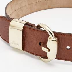 مملوكة مسبقًا Gucci Brown Guccissima Leather Wide Buckle Belt 90CM