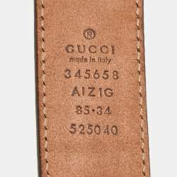 Gucci Yellow Diamante Leather Square Buckle Belt 85CM