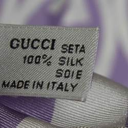 Pre Owned Gucci Purple GG Print Silk Scarf