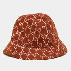 Gucci Brown Lurex Monogram Bucket Hat XS
