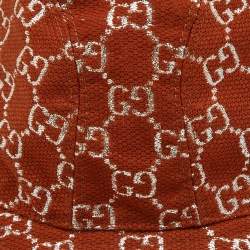 Gucci Brown Lurex Monogram Bucket Hat XS