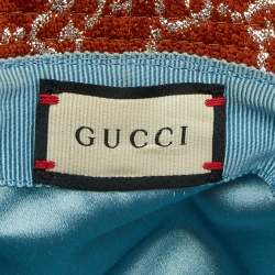 Gucci Brown Lurex Monogram Bucket Hat XS