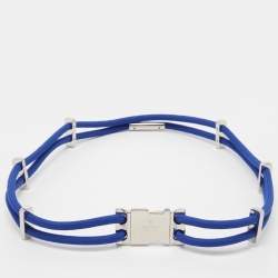Pre Owned Gucci Electric Blue Nylon Rope Belt 90 CM
