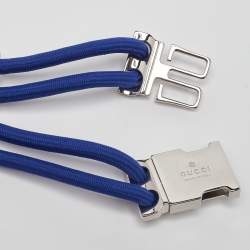 Pre Owned Gucci Electric Blue Nylon Rope Belt 90 CM