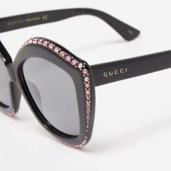 Gucci Black Crystals Embellished Gradient Cat Eye Sunglasses
