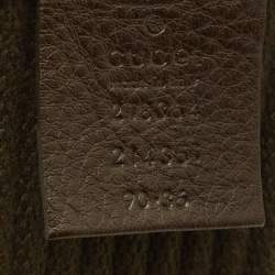 Pre Owned Gucci Khaki Green Canvas Eyelet Adjustable Belt 90CM