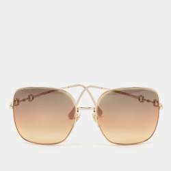 Gucci Brown/Green Horsebit Gradient Oversize Sunglasses
