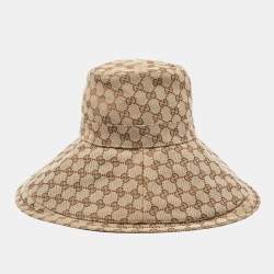 Gucci Brown GG Canvas Jacquard Wide Brim Bucket Hat S