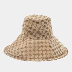 Gucci Brown GG Canvas Jacquard Wide Brim Bucket Hat S