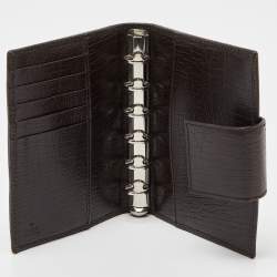 Gucci Beige/Brown GG Canvas and Leather Small Web Ring Agenda Cover