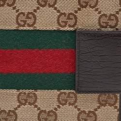 Gucci Beige/Brown GG Canvas and Leather Small Web Ring Agenda Cover