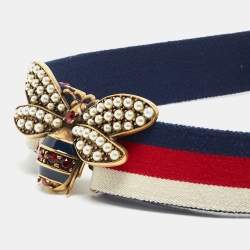 Gucci Multicolor Web Canvas Queen Margaret Bee Belt 90CM