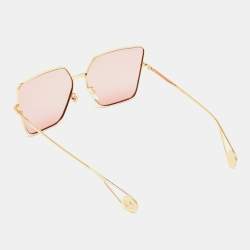 Gucci Gold/Pink Acetate GG0436S Oversize Sunglasses