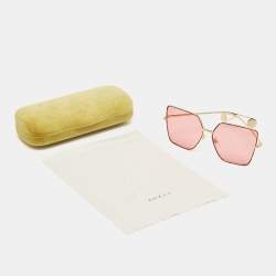 Gucci Gold/Pink Acetate GG0436S Oversize Sunglasses