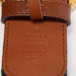 Gucci Black Web Fabric and Leather Interlocking GG Buckle Belt 80CM