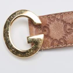 Pre Owned Gucci Brown Guccissima Leather G Buckle Belt 90CM