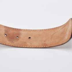 Pre Owned Gucci Brown Guccissima Leather G Buckle Belt 90CM
