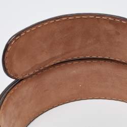 Pre Owned Gucci Brown Guccissima Leather G Buckle Belt 90CM