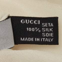 Gucci Ivory GG Pattern Silk Fringed Stole