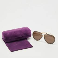Gucci Black/Gold GG094S Acetate and Metal Oversize Sunglasses