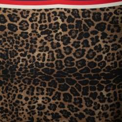 Gucci Brown Animal Printed Silk Border Detail Square Scarf