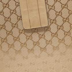 Gucci Gold GG Imprime Canvas and Leather iPad Case