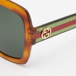 Gucci Brown/Green GG0036S Interlocking G Square Sunglasses