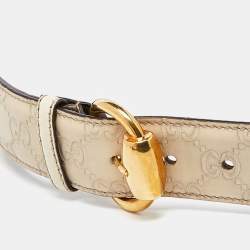 Gucci Beige Guccissima Leather Buckle Belt 90CM