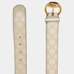 Gucci Beige Guccissima Leather Buckle Belt 90CM