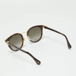 Pre Owned Gucci Brown Havana/Brown GG1181SK Round Sunglasses