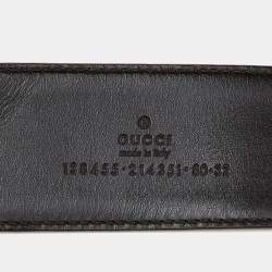 Gucci Beige GG Canvas and Leather Buckle Belt 80CM