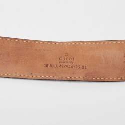 Gucci Black GG Supreme Canvas and Leather Logo Belt 95CM