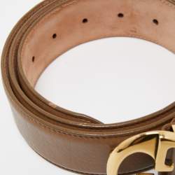Gucci Brown Leather 1973 Logo Belt 95CM