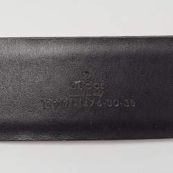 Pre Owned Gucci Metallic Brown Snakeskin Embossed Leather G Serpent Buckle Belt 90CM