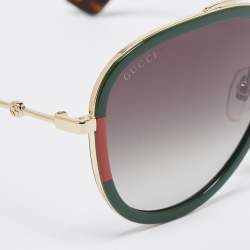 Gucci Green/Black Gradient Web GG0062S Aviator Sunglasses