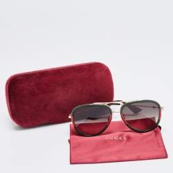 Gucci Green/Black Gradient Web GG0062S Aviator Sunglasses