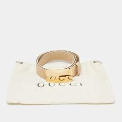 Gucci Beige Leather Buckle Belt 75CM