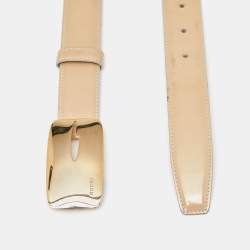 Gucci Beige Leather Buckle Belt 75CM