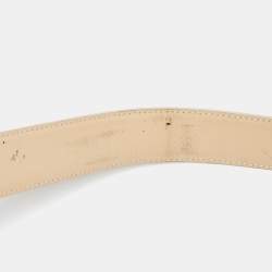 Gucci Beige Leather Buckle Belt 75CM
