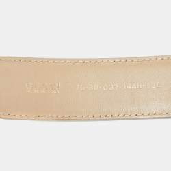 Gucci Beige Leather Buckle Belt 75CM