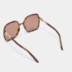 Gucci Brown Tortoise GG0890S Horsebit Square Sunglasses